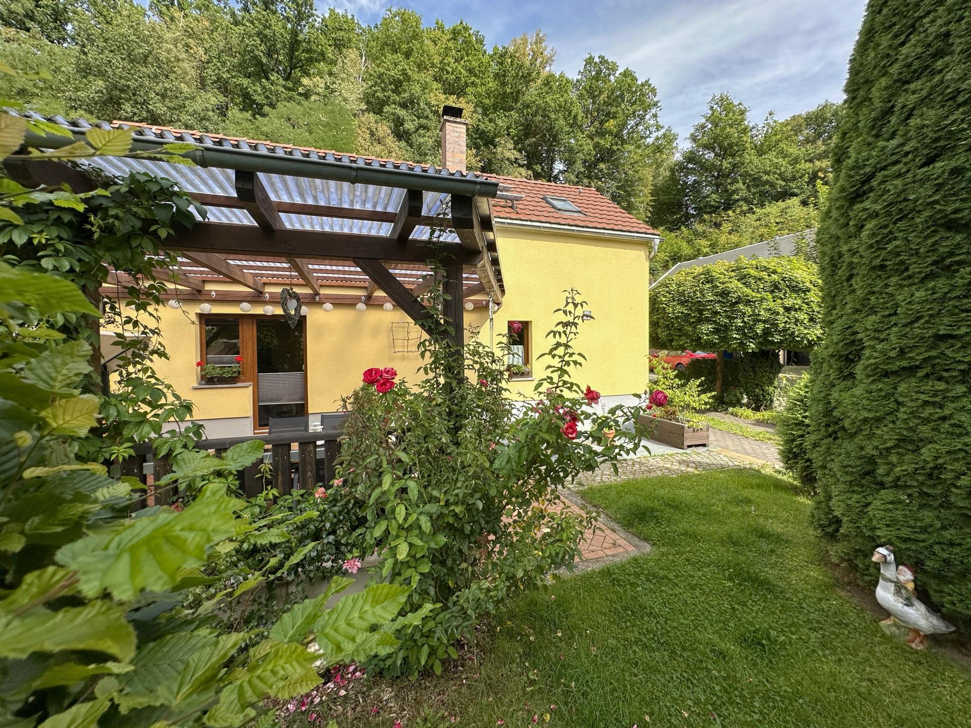 Vakantiehuis met haard en groot terras in Saksen